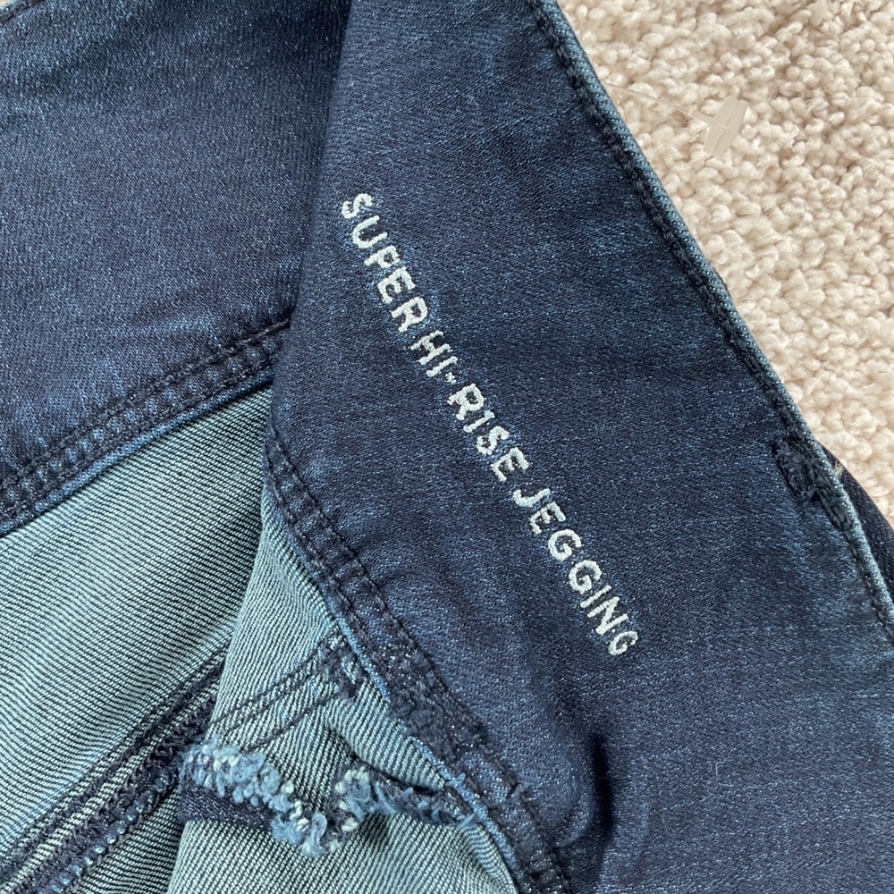 American Eagle Super Hi-Rise Jegging Dark Indigo Super Super Stretch Jeans 18S - Picture 6 of 13